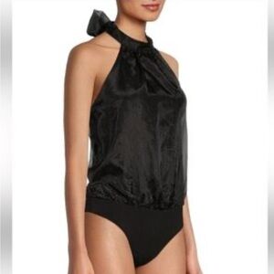 Thirty Thirty Elegant Black Halter Bodysuit Size L